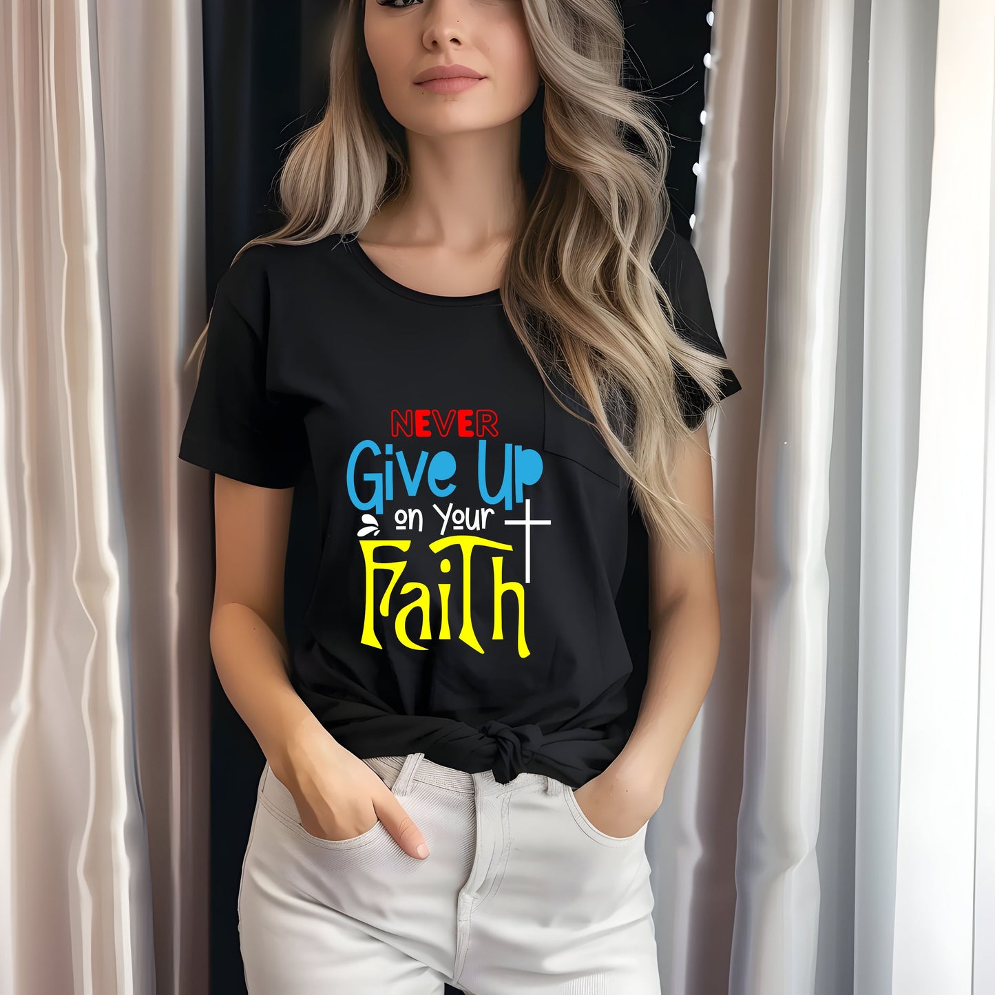 Never Give up on your Faith   DTF Transfer ONLY
