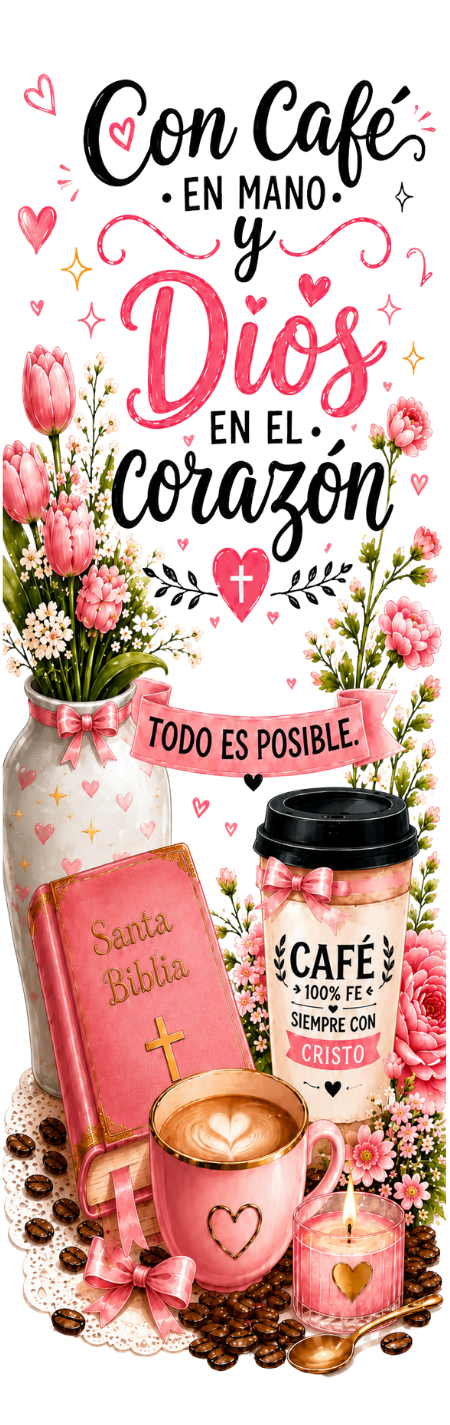CON CAFE EN MANO Y DIOS EN EL CORAZON      UV PEN WRAP