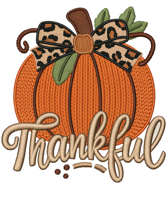 Preppy Faux Yarn Pumpkin Thanksgiving     DTF TRANSFER
