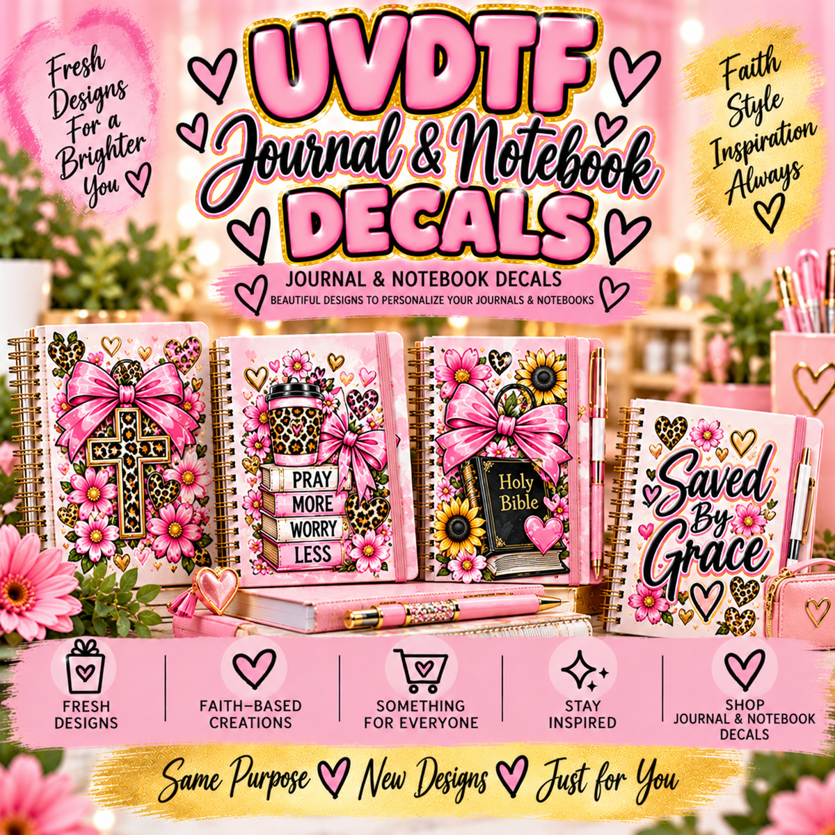 UV DTF Journal & Notebook Decals