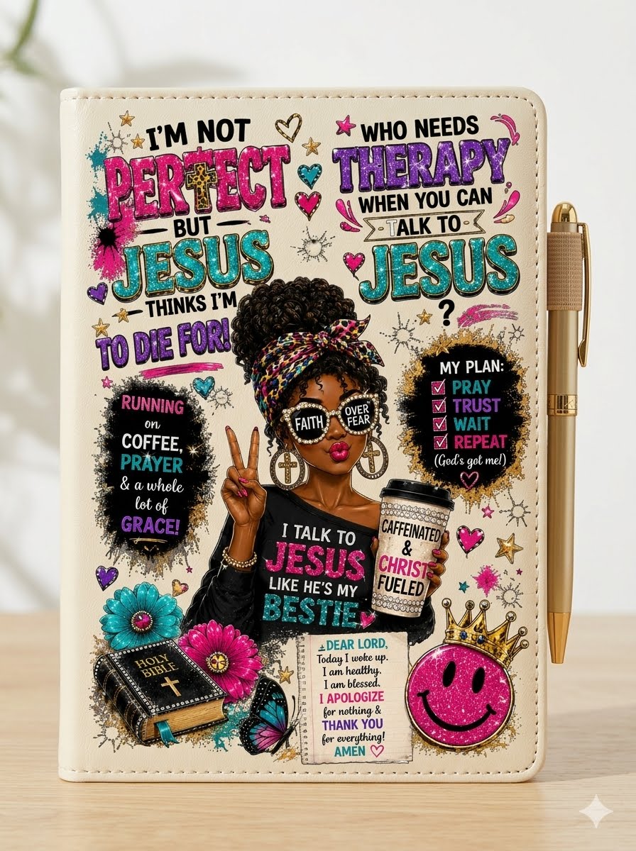 I AM NOT PERFECT BUT GOD THINKS I AM TO DIE FOR   Journal Decal