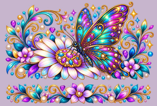 Enchanted Wings & Blooms     Mini Tumbler UV DTF Wrap for Chapstick Holder